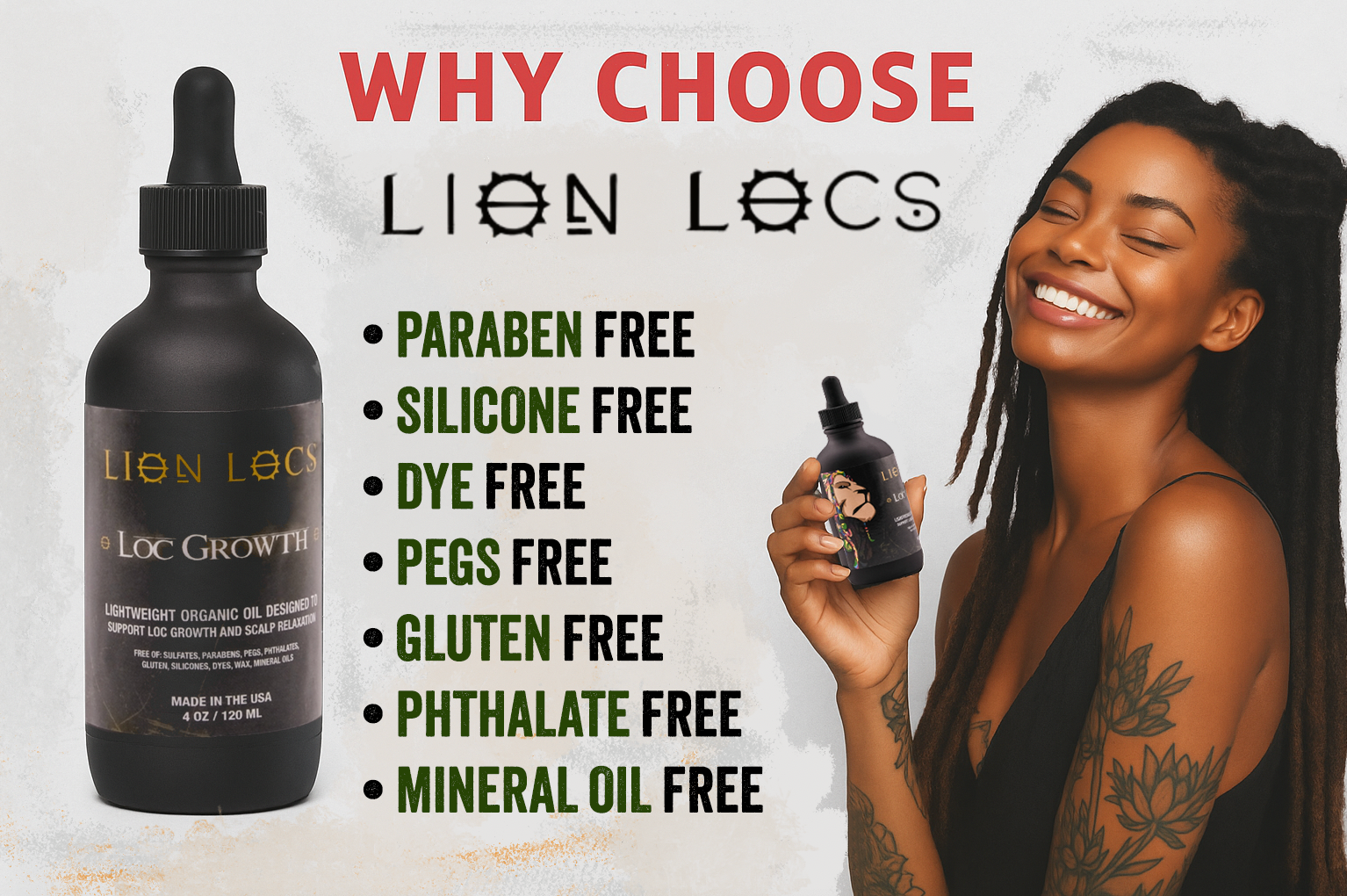 Lion Locs Loc Growth & Scalp Relaxation Oil - VEGAN - Travel / Mini