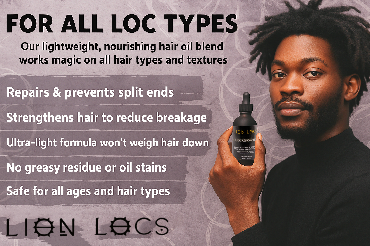 Lion Locs Loc Growth & Scalp Relaxation Oil - VEGAN - Travel / Mini